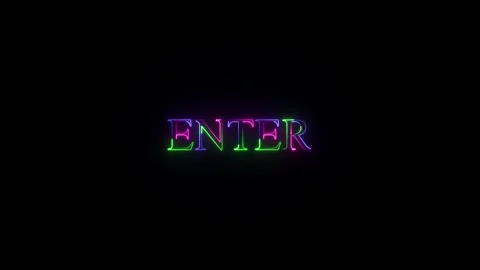 Animated neon enter text on Black background, concept animation. Vidéo 332960077