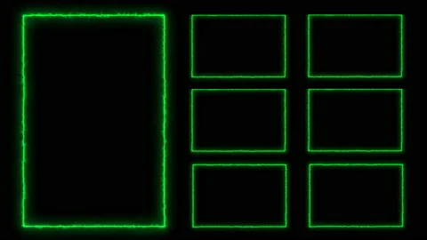 Animated neon frame for captions and captions in emerald green with a pattern Stock Footage 219220343