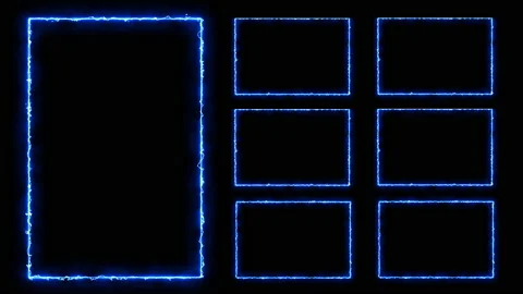 Animated neon frame for captions and captions in sky blue with a pattern 库存影片 220208296