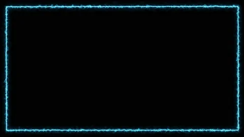 Animated neon frame for inscriptions and captions of signs of light azure with a Stock Footage 220209391