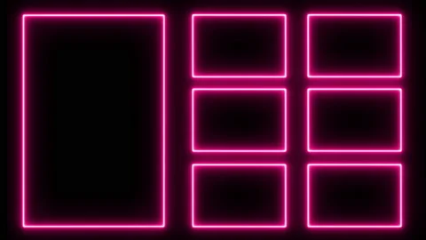 Animated neon frame for inscriptions and titles of bright purple color with a 库存影片 222411075