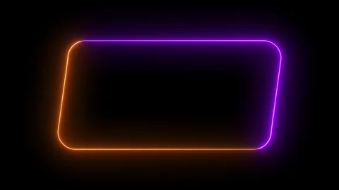 Animated Neon frame rounded parallelogram, neon sign animation background Stock Footage 311108041