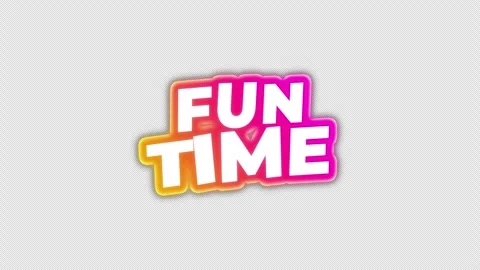 Animated Neon Fun Time Text Graphic on Transparent Background 库存影片 347023668