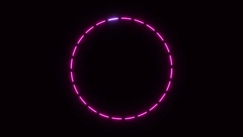 Animated neon glowing circle frame. Colorful laser show seamless loop 4K border. Stock-Footage 254883737