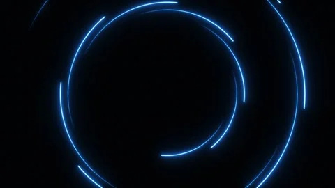 Animated neon glowing circle frame. Colorful laser show seamless loop 4K video.  스톡 동영상 254883777