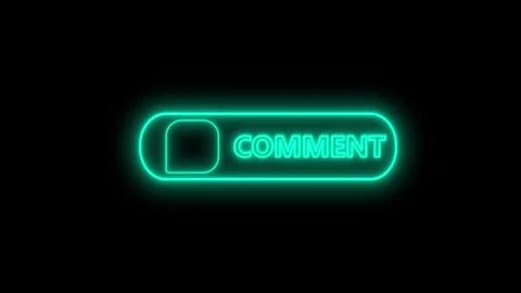 Animated neon glowing comment button on a black background. Stock Footage 258573797