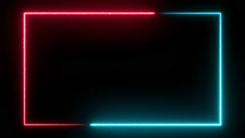 Animated neon glowing frame background. Laser show loop 4K animation Stock Footage 152838728