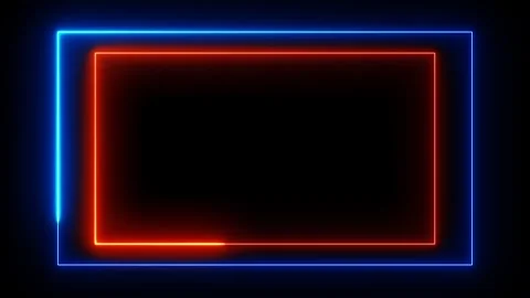 Animated neon glowing frame background colorful laser seamless loop border Stock Footage 242758814