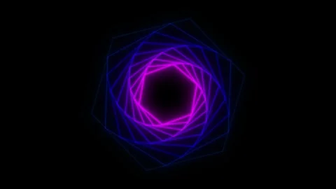 Animated neon glowing hexagon frame. Colorful laser Stock-Footage 268575408