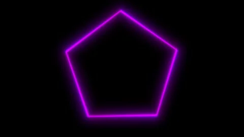 Animated neon glowing hexagon frame. Colorful laser Video stock 268575411