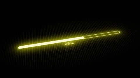 Animated Neon Glowing Progress Bar for Download or Buffering Screens Video stock 310638948