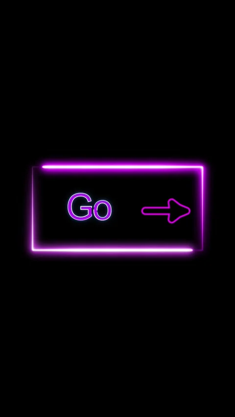 Animated neon go button glowing sign motion graphics abstract background ve.. Stock Footage 344285996