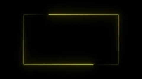 Animated neon golden rectangle frame with single glowing light path, clean .. Stock-Footage 337185517
