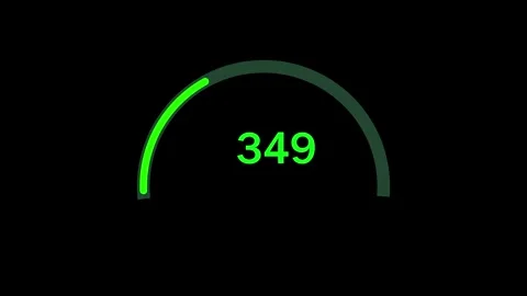 Animated neon green loading arc with dig... | Stock Video | Pond5