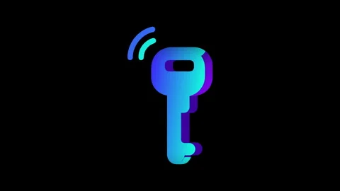 Animated Neon Key Slide Up and Scale Reveal Icon 库存影片 337372920