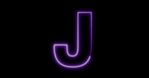 Animated neon letter J Stock Footage 267830482