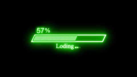 Animated Neon Light Loading Progress Bar, Glowing Loading Bar with Typo on .. Stock Footage 318110907