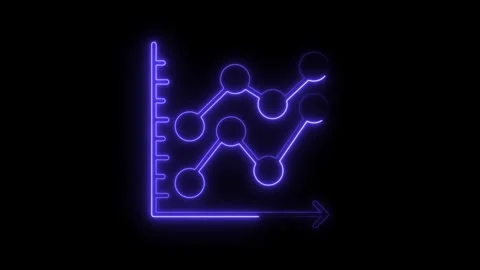 Animated neon line graph showing data trends against black background Stock Footage 308287000