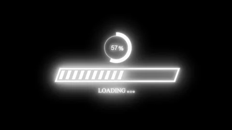 Animated Neon Loading Indicator with Smooth Progress Completion Effect Stock-Footage 337077866
