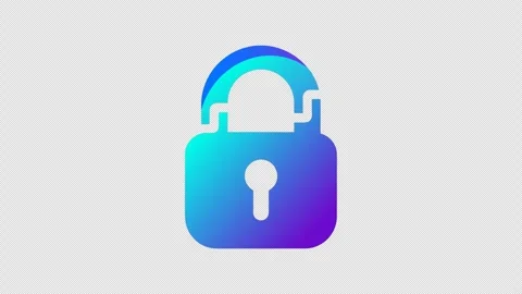 Animated Neon Padlock Icon on Transparent Background 库存影片 337391028