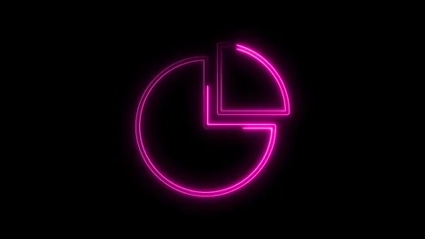 Animated neon pie chart glowing bright p... | Stock Video | Pond5