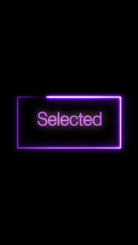 Animated neon purple frame selection box approved button digital interface .. Stock Footage 344285655