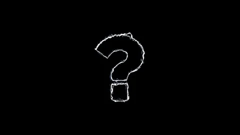 Animated neon question mark icon glowing on a black background for digital .. Stock Footage 320239905