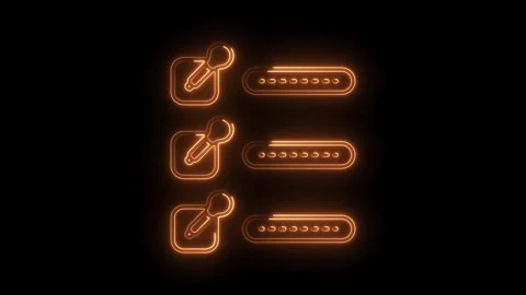 Animated neon reset password and input fields on black background with glow.. Stock Footage 312329855