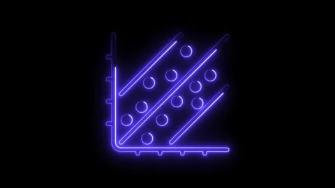 Animated neon scatter plot graph glowing on black background Vídeos de archivo 308191482