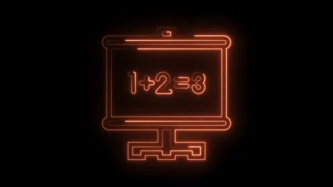 Animated neon school blackboard with math formula on screen isolated on black 库存影片 322984350