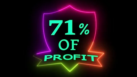 Animated neon shield display 71% profit, dynamic financial growth concept f.. Stock Footage 328567465