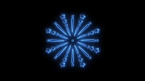 Animated neon snowflake element on black background glowing winter holiday .. Video stock 316841789