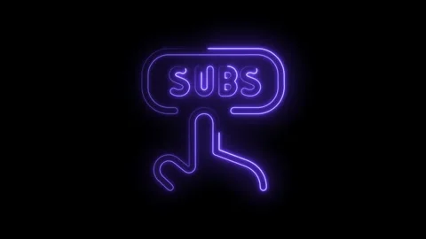 Animated neon subscribe button with hand cursor for social media channels a.. Stock Footage 314545777