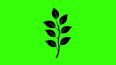 Animated neon tree plants neon plants blue croma 4k looping green screen Stock Footage 302937830