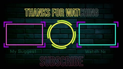 Animated Neon Youtube End Screen versi 1. Video Template Design. Stock Footage 202626545