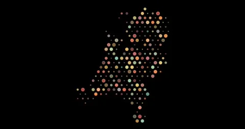 Animated Netherlands Map With Dots Stock Footage 311651363