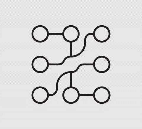 Animated Network Circuit Board Node Blockchain Data Line Drawing Icon 库存影片 337254499