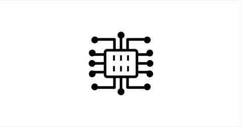 Animated network icon of an AI neural network. Stock Footage 308745383