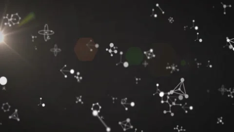 Animated network structures floating against dark void, linking nodes glowing 库存影片 310218815