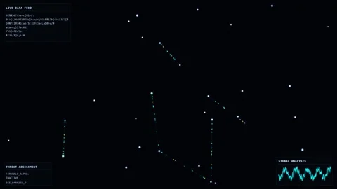 Animated network visualization showing drifting nodes, connections Stock Footage 308307029