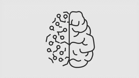 Animated neural engineering line icon Stock Footage 325400323