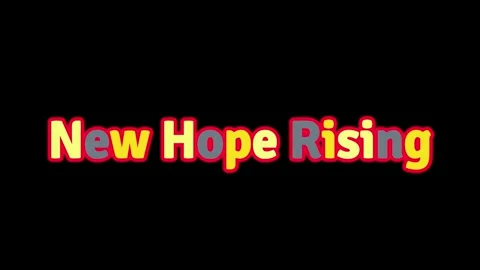 Animated new hope rising text on black background Stock Footage 337602872