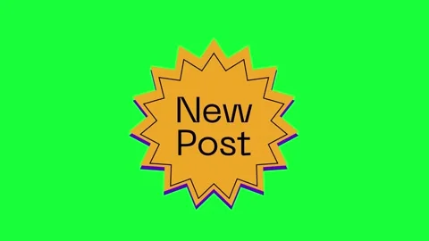 Animated new post icon background, logo symbol, social media green screen Stock Footage 260123887