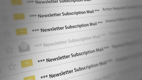 Animated Newsletter Subscription E-Mail on Webmail Stock Footage 241588397