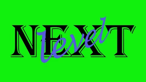 Animated next level text typography reveal effect on green screen chroma key. Stock Footage 341768372