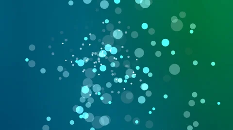 Animated nice visual slow moving white blue green circle particles Stock Footage 60406038
