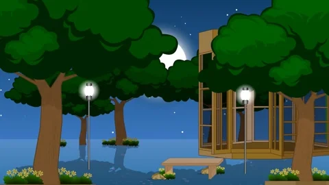 Animated Night in the Park Stock Footage 278340429
