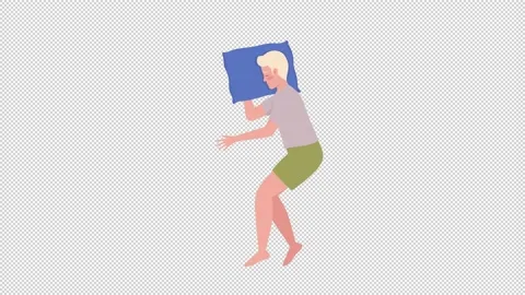 Animated night resting character Stock Footage 225869029