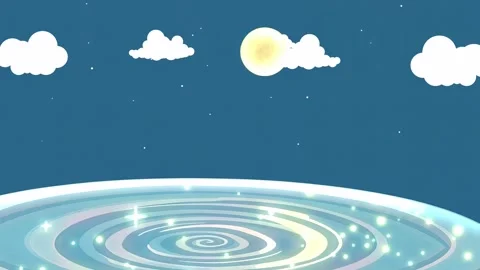Animated Night Sky Reflections: Calm Water Surface and Clouds Under a Gentle Mo Stock Footage 330319606