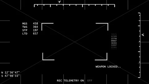 Animated Night Vision / Weapons Locked Overly 4K Template Video stock 82483889